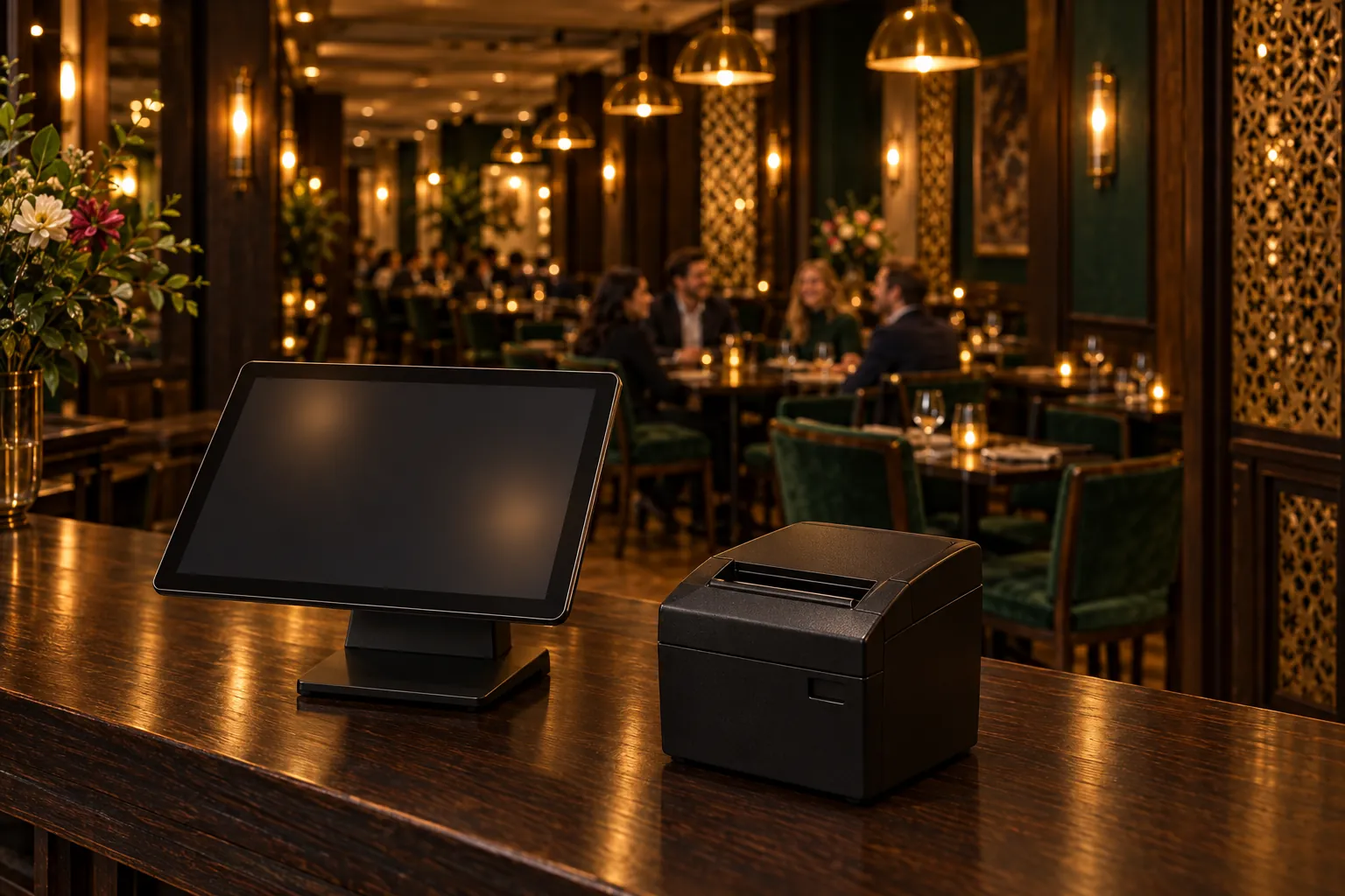 Illustration: the till, with the POS screen and the receipt printer.